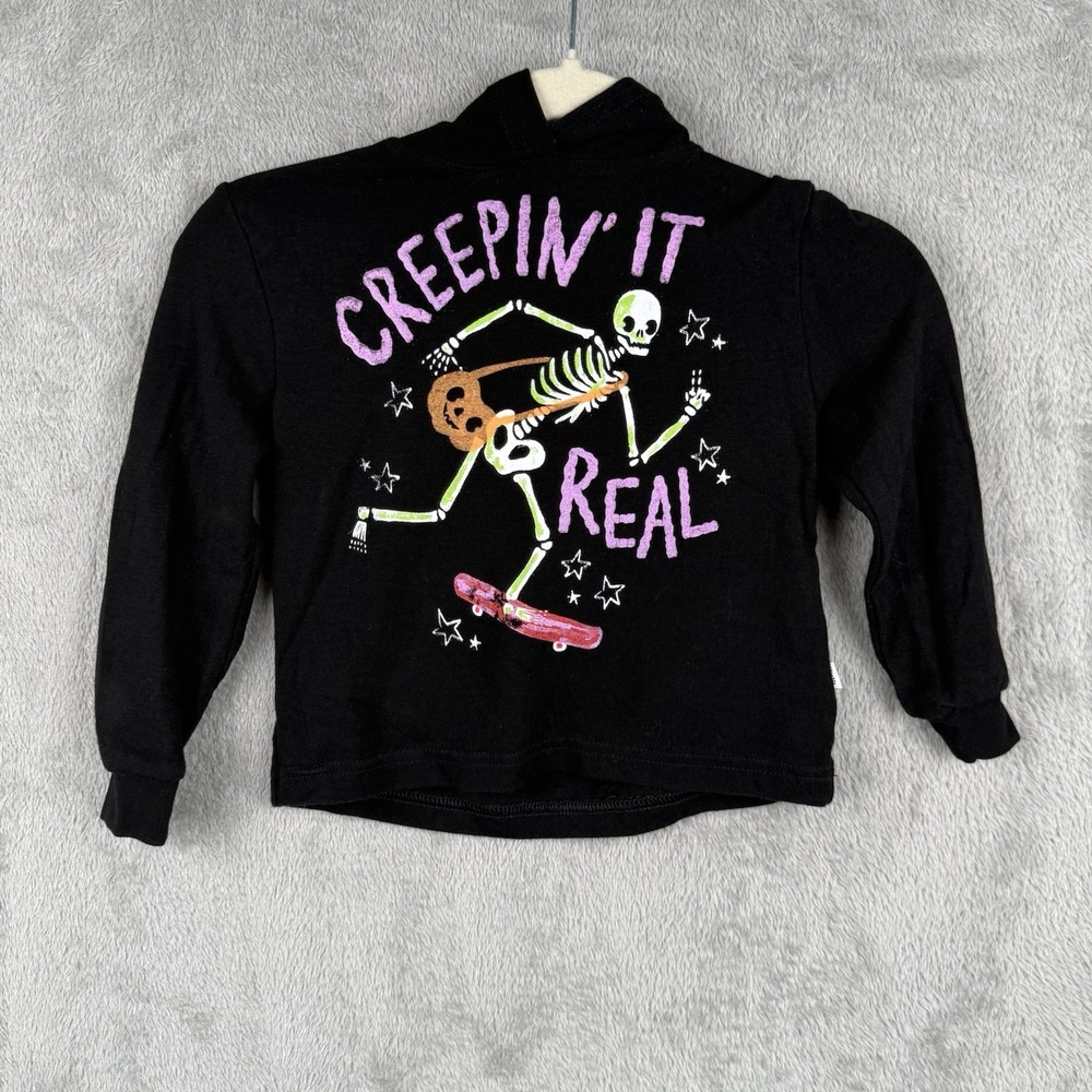 Little Sleepies‎ Play Creepin' It Real Hooded Shirt Sz 12-18 Mo Halloween Bamboo